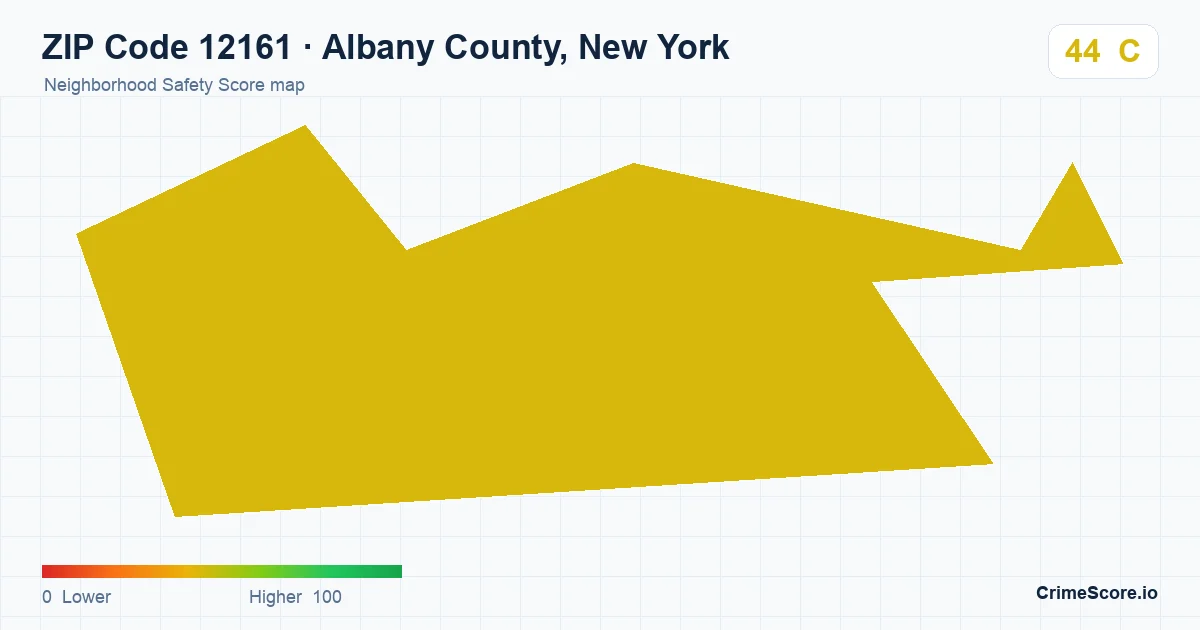 ZIP Code 12161 in Albany County, New York neighborhood Safety Score map