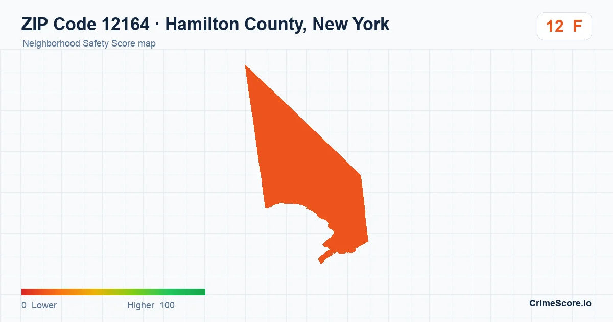ZIP Code 12164 in Hamilton County, New York neighborhood Safety Score map