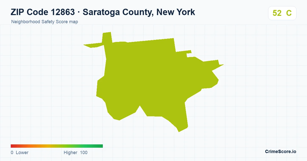 ZIP Code 12863 in Saratoga County, New York neighborhood Safety Score map