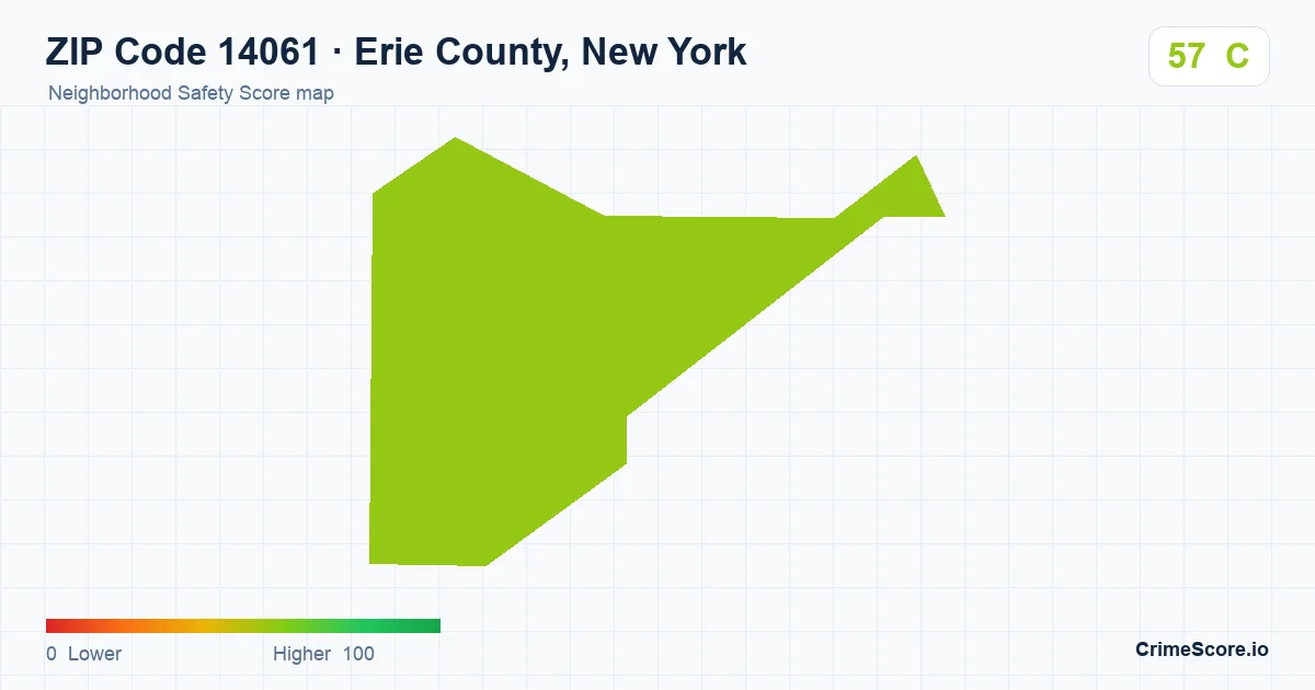 ZIP Code 14061 in Erie County, New York neighborhood Safety Score map