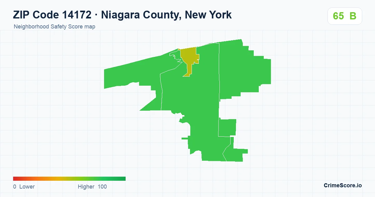 ZIP Code 14172 in Niagara County, New York neighborhood Safety Score map