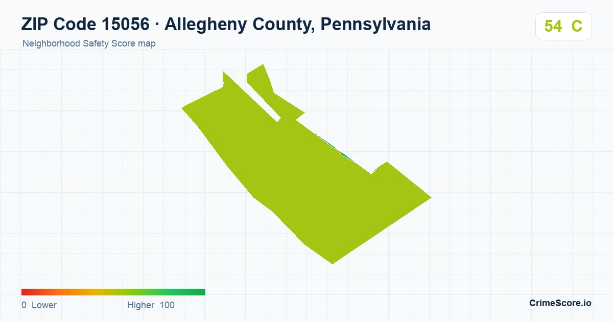 ZIP Code 15056 in Allegheny County, Pennsylvania neighborhood Safety Score map