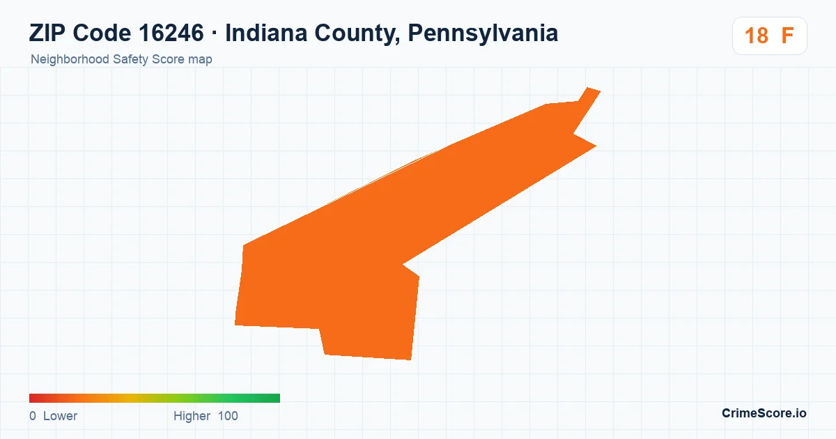 ZIP Code 16246 in Indiana County, Pennsylvania neighborhood Safety Score map