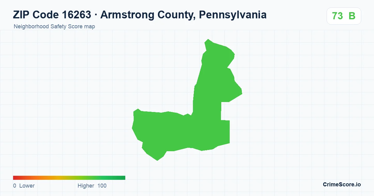 ZIP Code 16263 in Armstrong County, Pennsylvania neighborhood Safety Score map