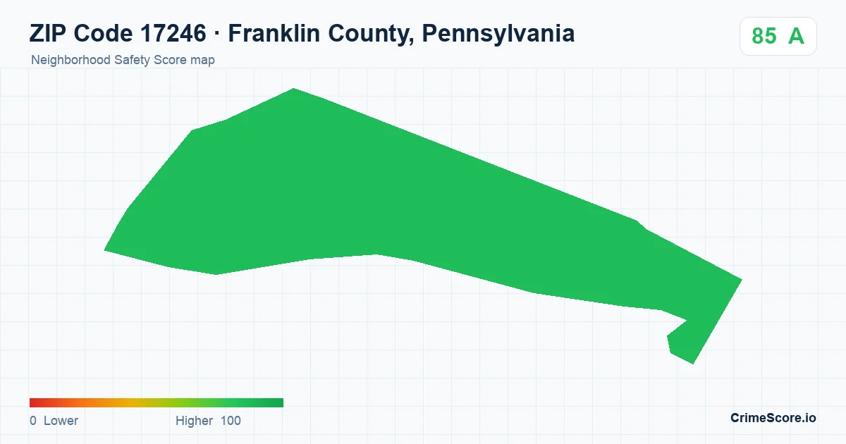 ZIP Code 17246 in Franklin County, Pennsylvania neighborhood Safety Score map