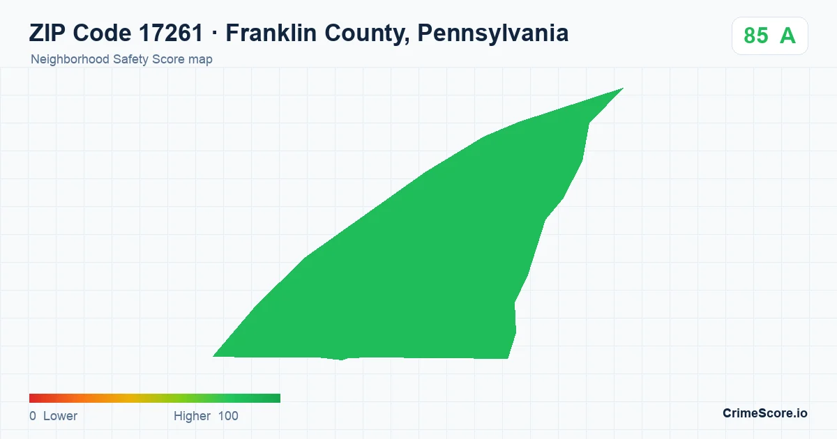 ZIP Code 17261 in Franklin County, Pennsylvania neighborhood Safety Score map