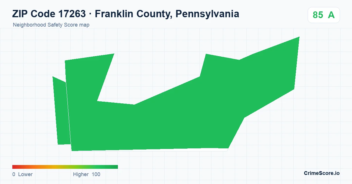 ZIP Code 17263 in Franklin County, Pennsylvania neighborhood Safety Score map
