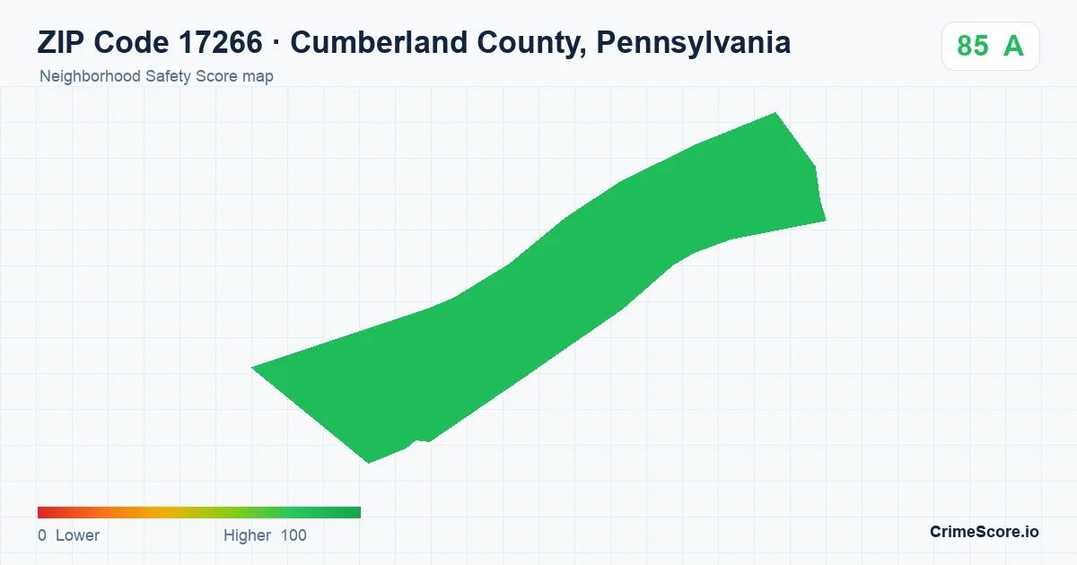 ZIP Code 17266 in Cumberland County, Pennsylvania neighborhood Safety Score map