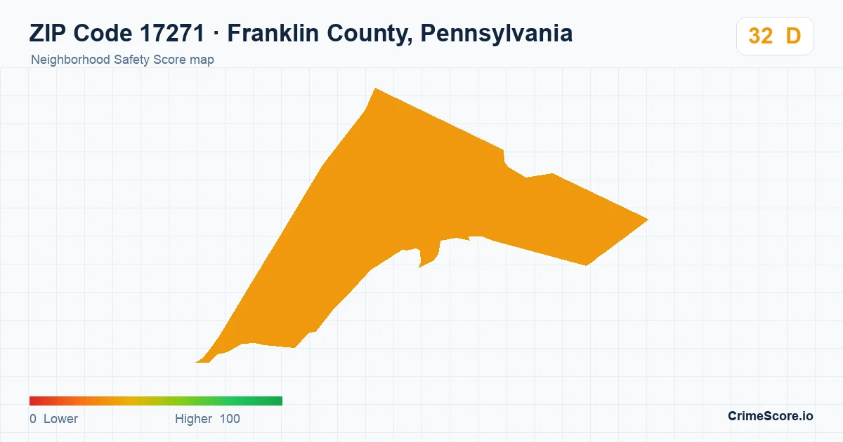 ZIP Code 17271 in Franklin County, Pennsylvania neighborhood Safety Score map