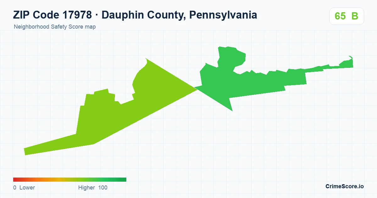 ZIP Code 17978 in Dauphin County, Pennsylvania neighborhood Safety Score map