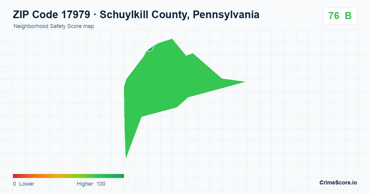 ZIP Code 17979 in Schuylkill County, Pennsylvania neighborhood Safety Score map