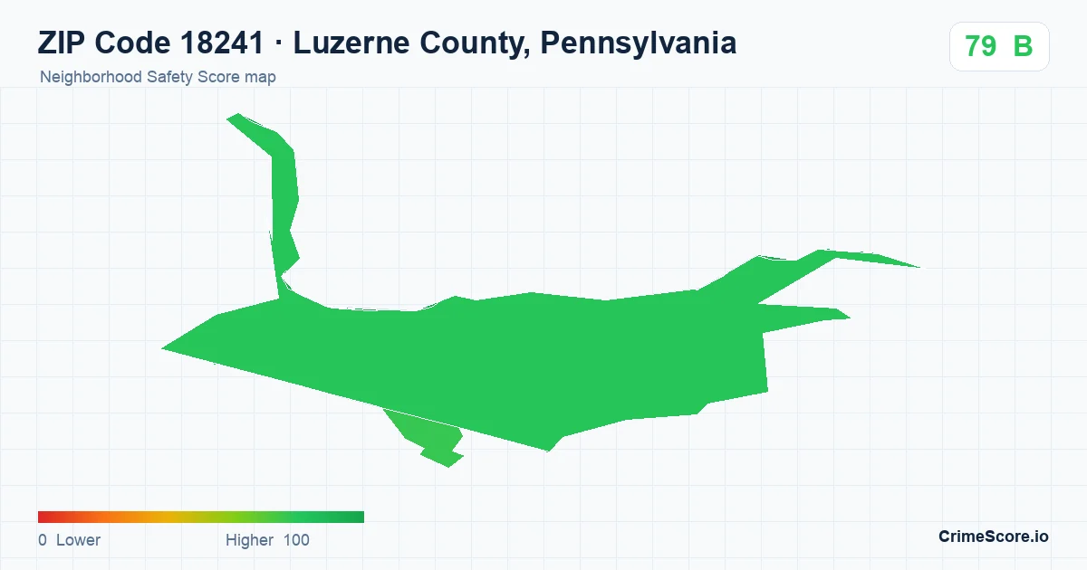 ZIP Code 18241 in Luzerne County, Pennsylvania neighborhood Safety Score map