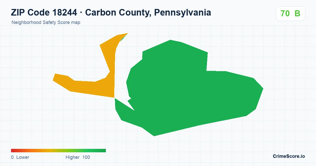 ZIP Code 18244 in Carbon County, Pennsylvania neighborhood Safety Score map