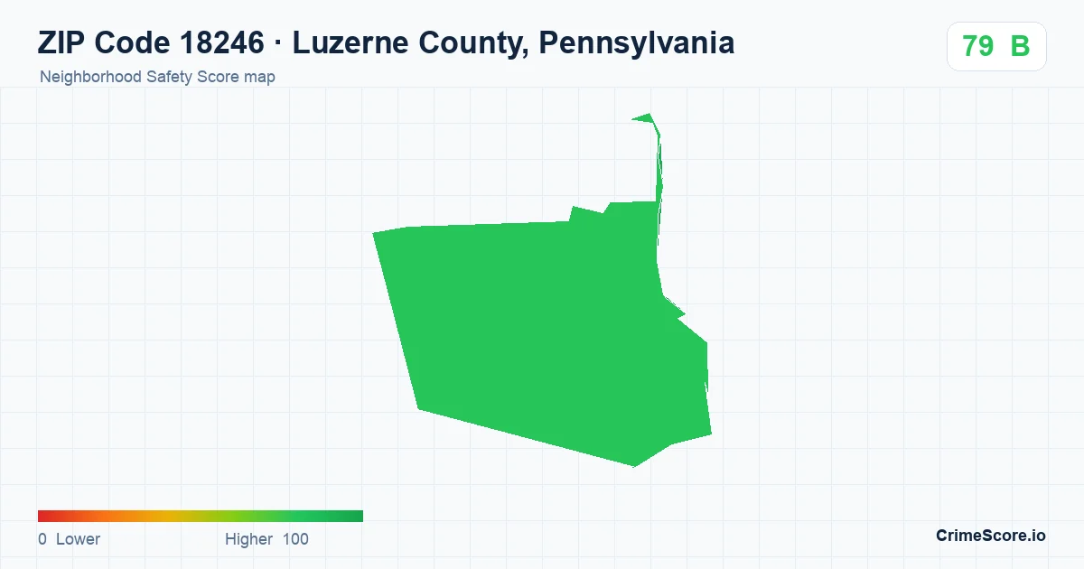 ZIP Code 18246 in Luzerne County, Pennsylvania neighborhood Safety Score map