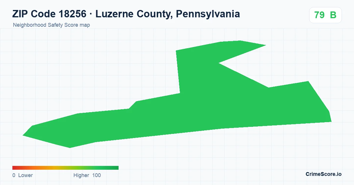 ZIP Code 18256 in Luzerne County, Pennsylvania neighborhood Safety Score map