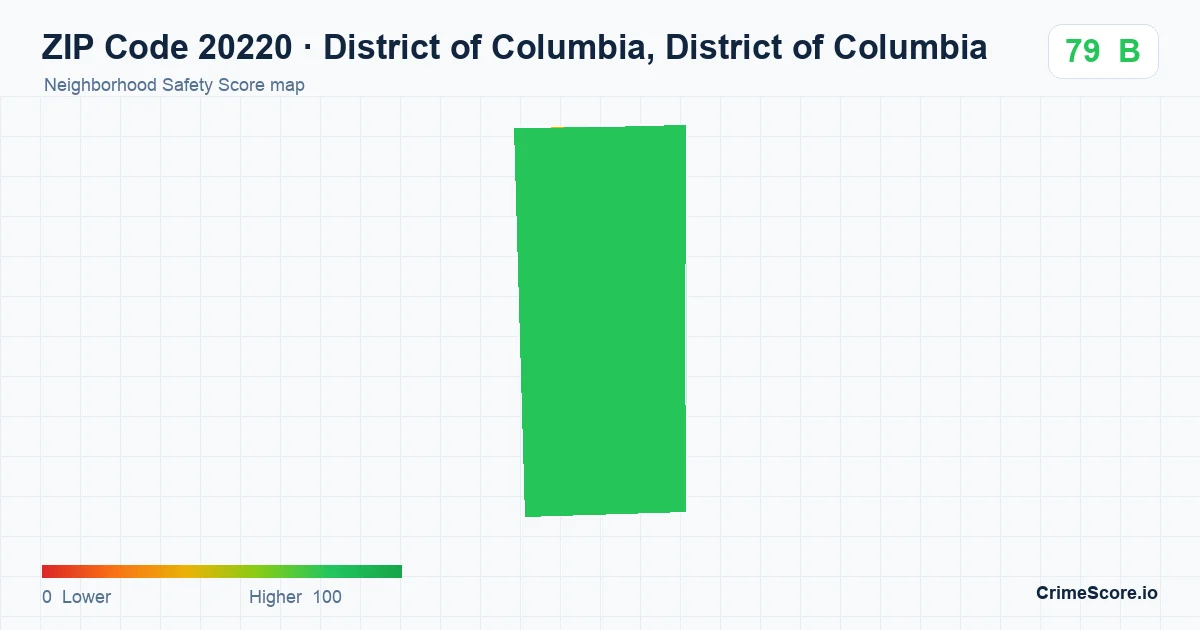 ZIP Code 20220 in District of Columbia, District of Columbia neighborhood Safety Score map