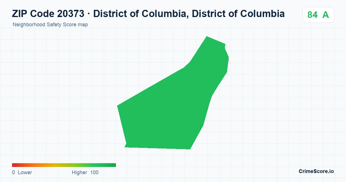 ZIP Code 20373 in District of Columbia, District of Columbia neighborhood Safety Score map