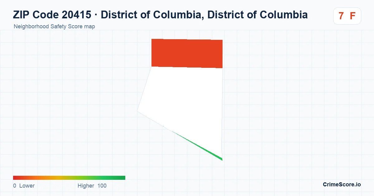 ZIP Code 20415 in District of Columbia, District of Columbia neighborhood Safety Score map
