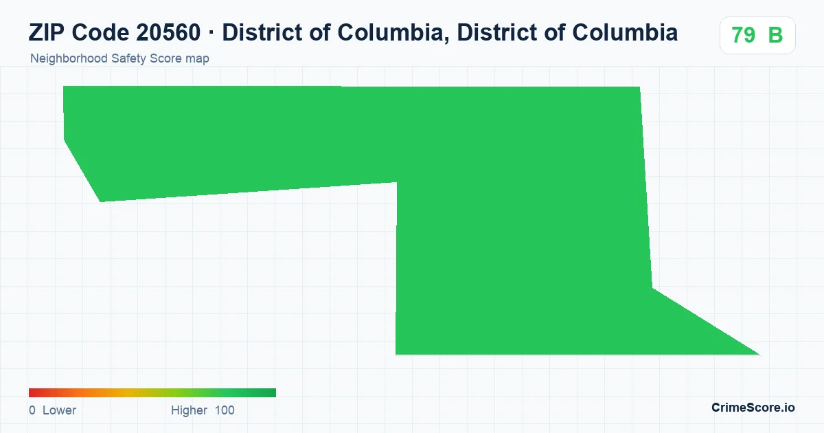 ZIP Code 20560 in District of Columbia, District of Columbia neighborhood Safety Score map