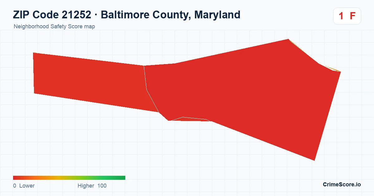 ZIP Code 21252 in Baltimore County, Maryland neighborhood Safety Score map