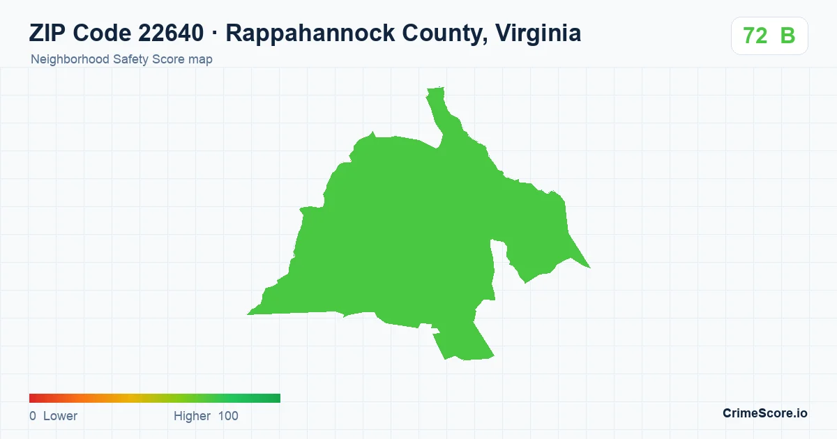 ZIP Code 22640 in Rappahannock County, Virginia neighborhood Safety Score map