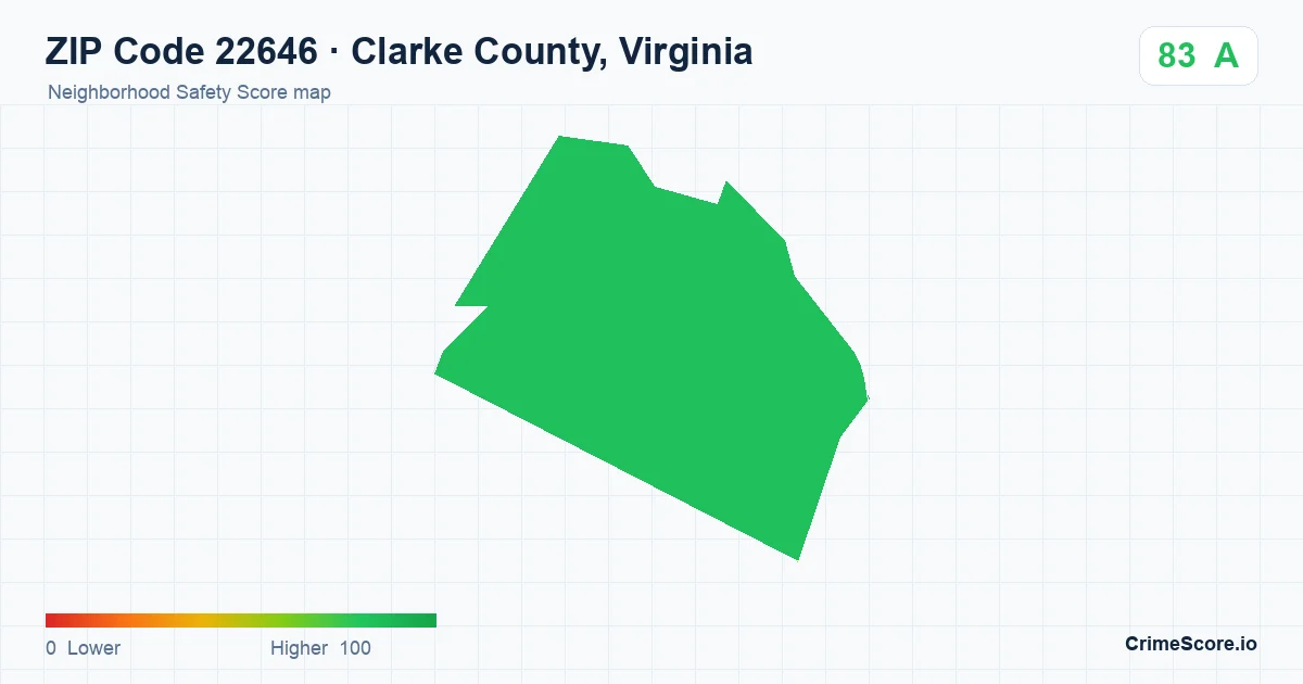 ZIP Code 22646 in Clarke County, Virginia neighborhood Safety Score map