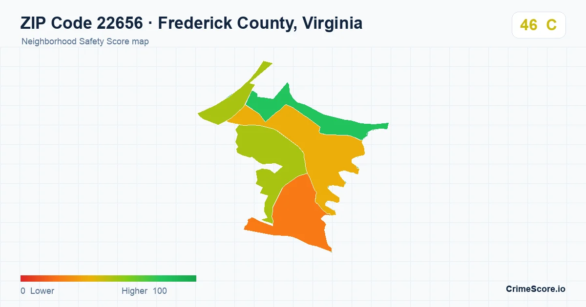 ZIP Code 22656 in Frederick County, Virginia neighborhood Safety Score map