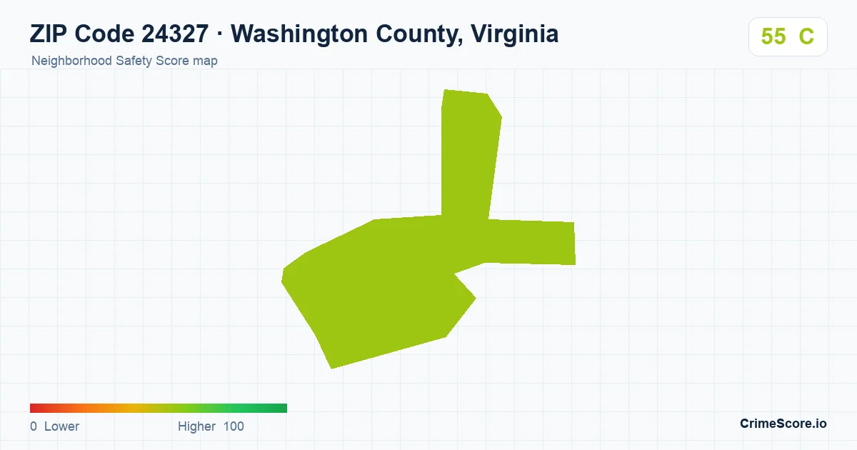 ZIP Code 24327 in Washington County, Virginia neighborhood Safety Score map