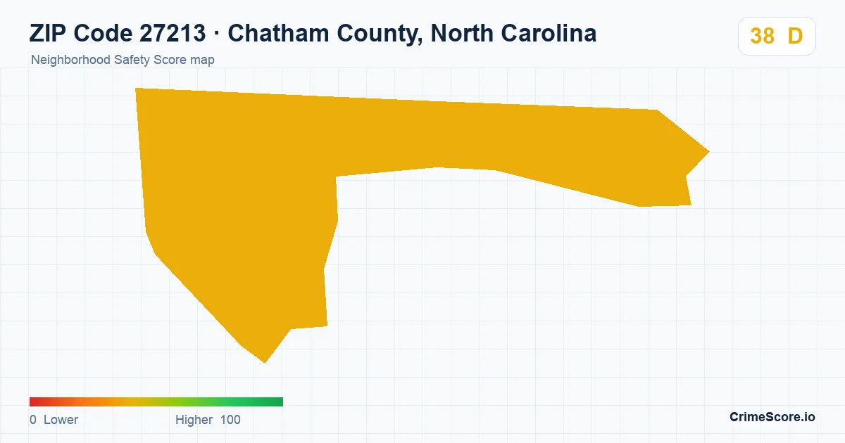 ZIP Code 27213 in Chatham County, North Carolina neighborhood Safety Score map
