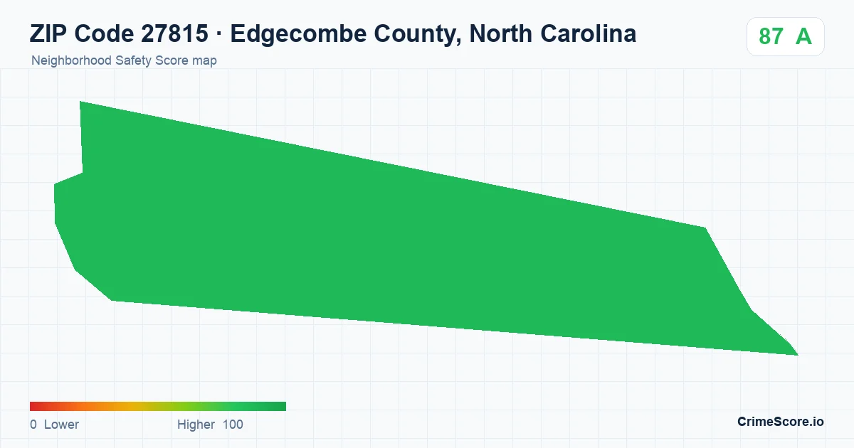 ZIP Code 27815 in Edgecombe County, North Carolina neighborhood Safety Score map