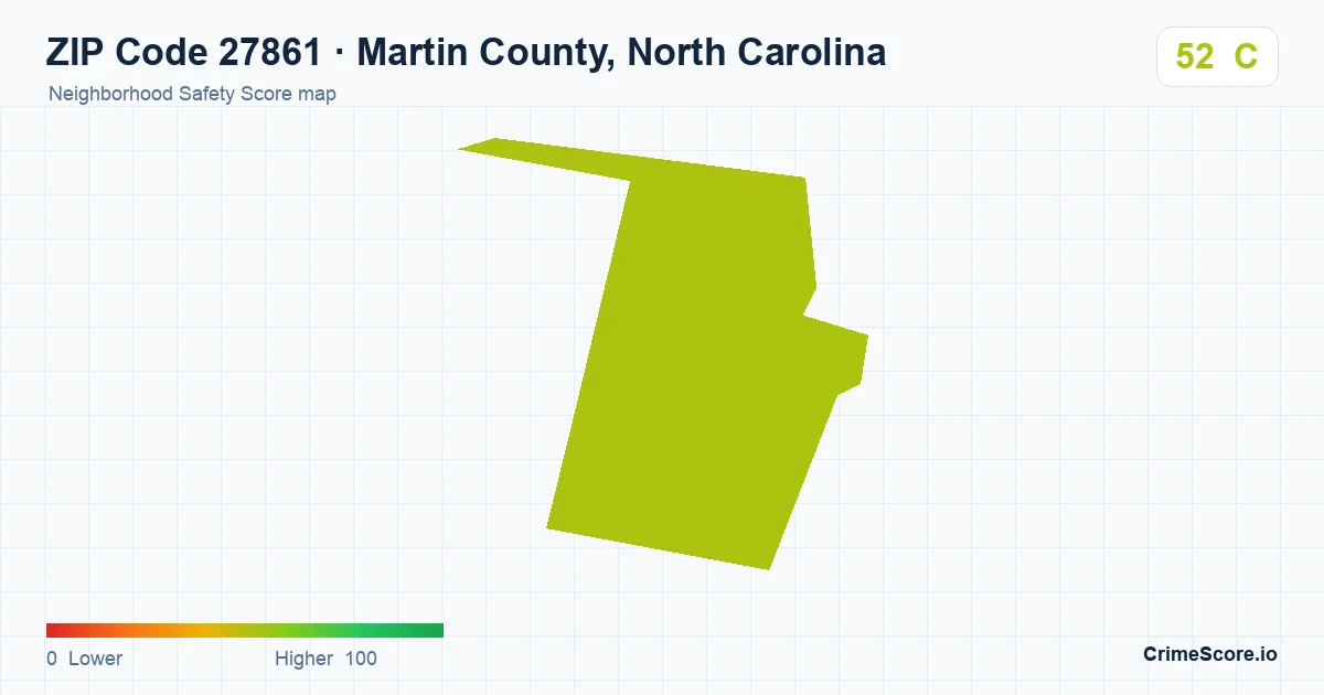 ZIP Code 27861 in Martin County, North Carolina neighborhood Safety Score map