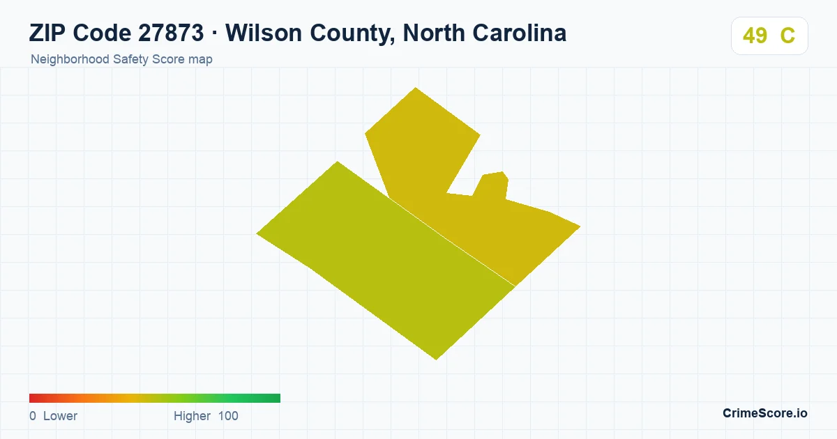 ZIP Code 27873 in Wilson County, North Carolina neighborhood Safety Score map