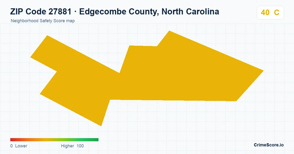ZIP Code 27881 in Edgecombe County, North Carolina neighborhood Safety Score map