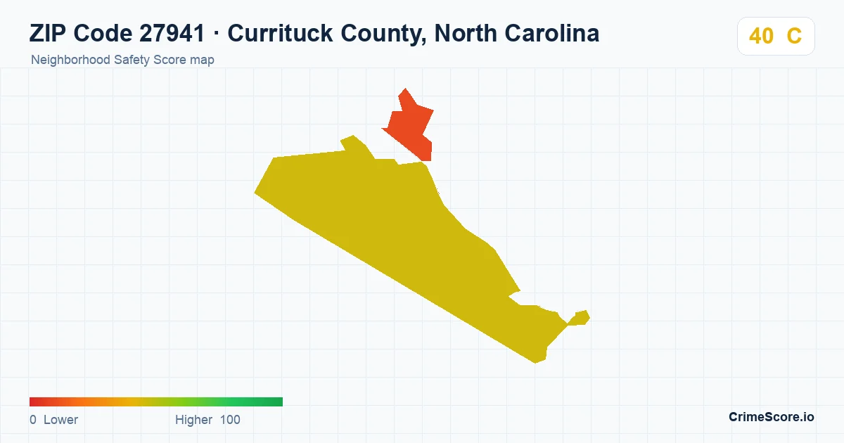 ZIP Code 27941 in Currituck County, North Carolina neighborhood Safety Score map