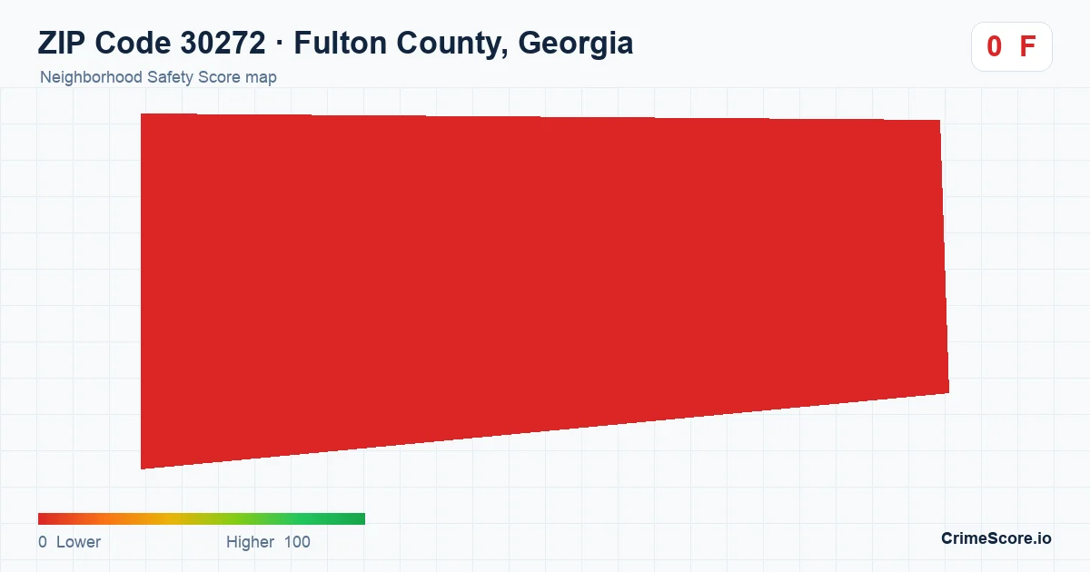 ZIP Code 30272 in Fulton County, Georgia neighborhood Safety Score map