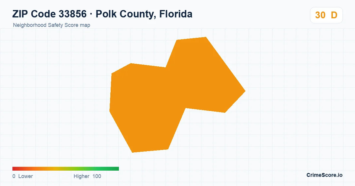 ZIP Code 33856 in Polk County, Florida neighborhood Safety Score map