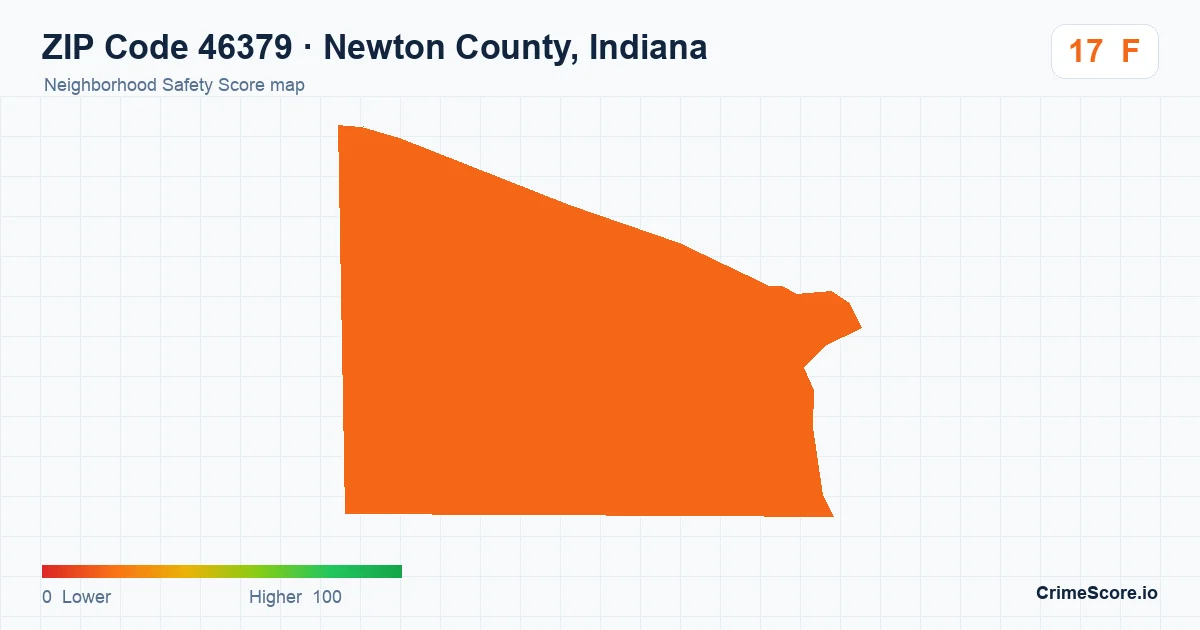 ZIP Code 46379 in Newton County, Indiana neighborhood Safety Score map