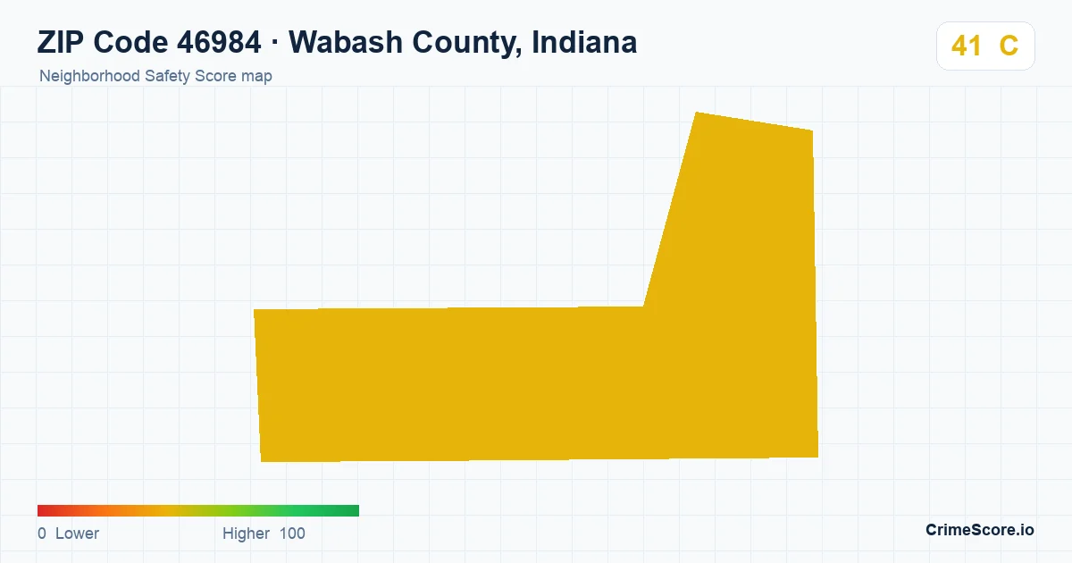 ZIP Code 46984 in Wabash County, Indiana neighborhood Safety Score map