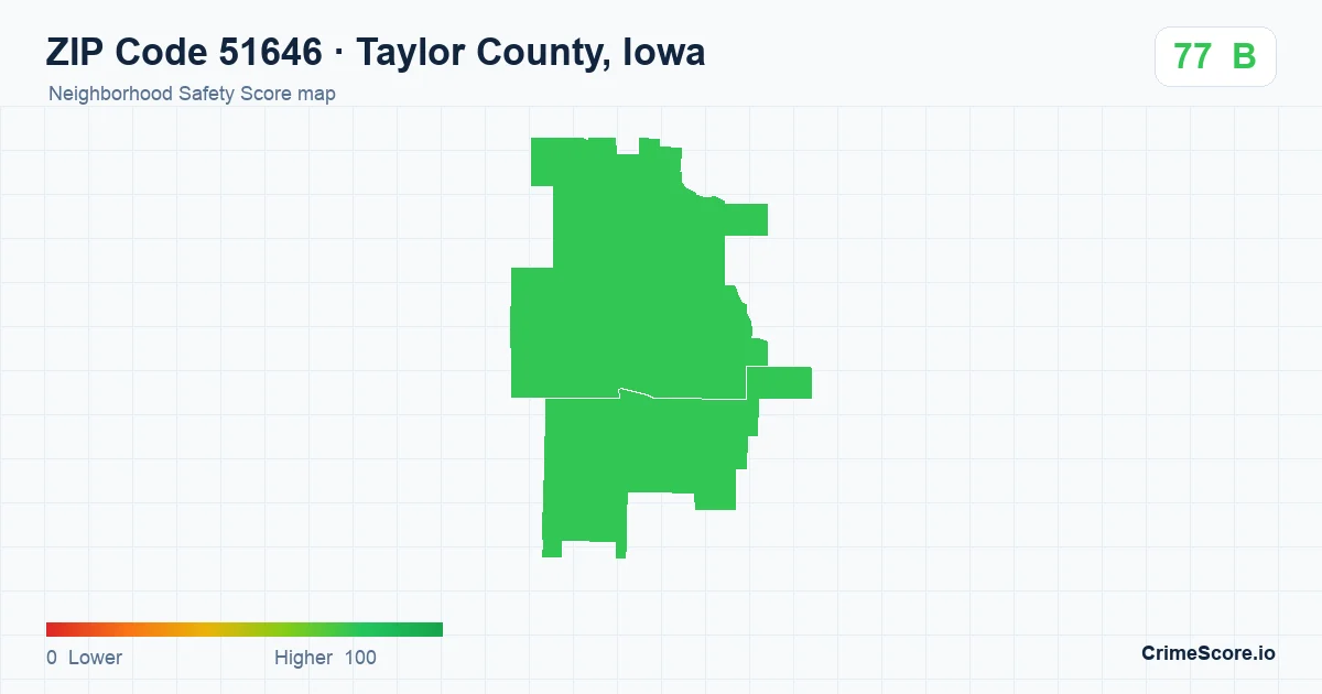 ZIP Code 51646 in Taylor County, Iowa neighborhood Safety Score map