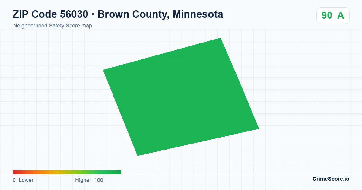 ZIP Code 56030 in Brown County, Minnesota neighborhood Safety Score map