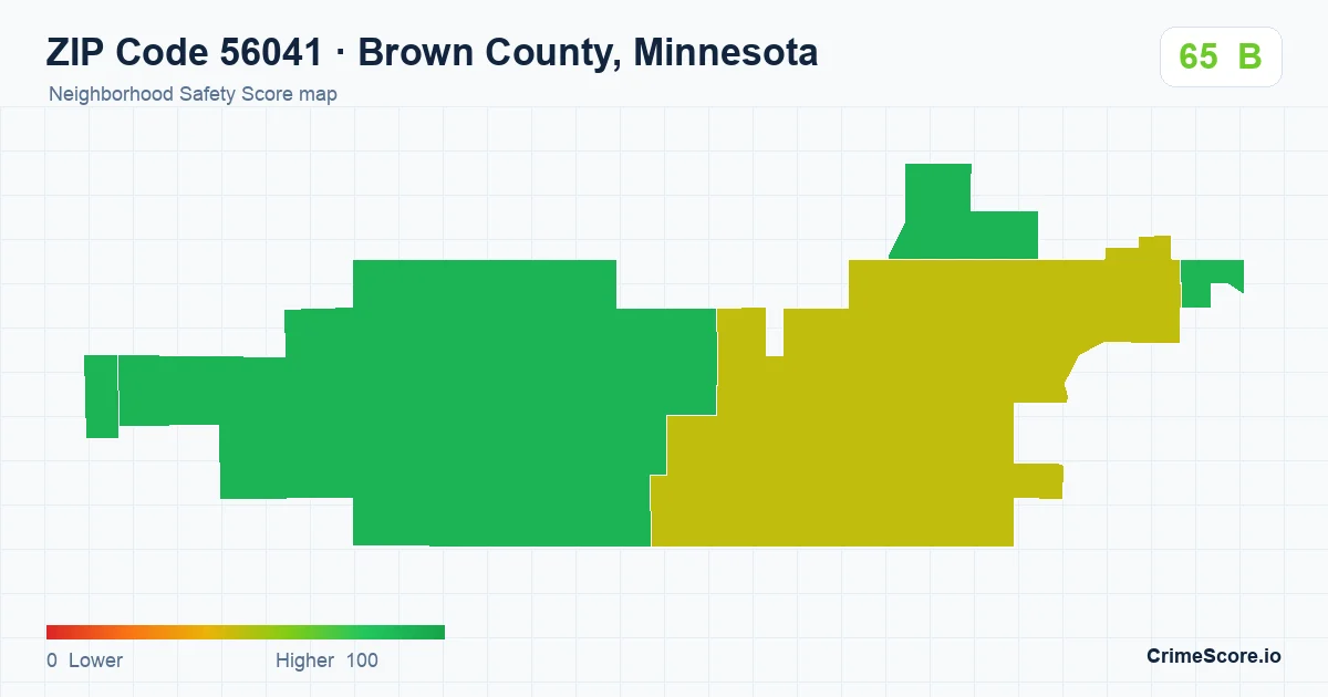 ZIP Code 56041 in Brown County, Minnesota neighborhood Safety Score map