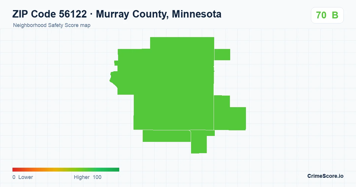 ZIP Code 56122 in Murray County, Minnesota neighborhood Safety Score map