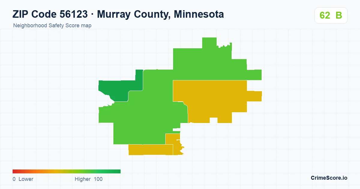ZIP Code 56123 in Murray County, Minnesota neighborhood Safety Score map