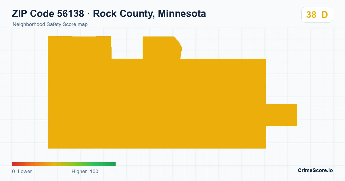 ZIP Code 56138 in Rock County, Minnesota neighborhood Safety Score map