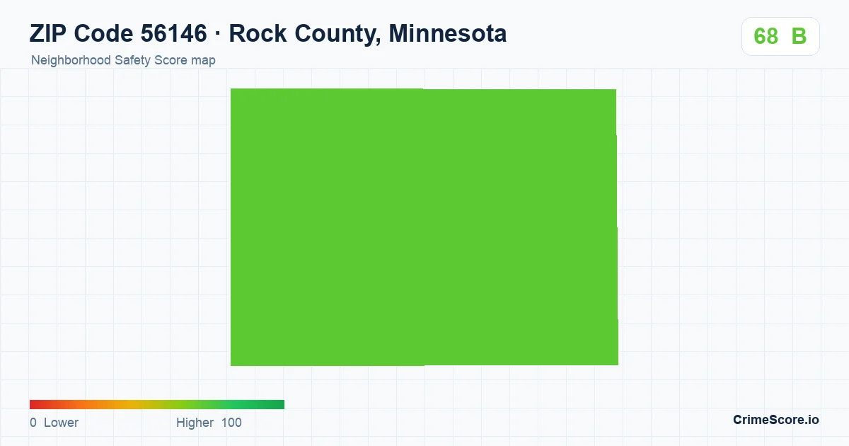 ZIP Code 56146 in Rock County, Minnesota neighborhood Safety Score map