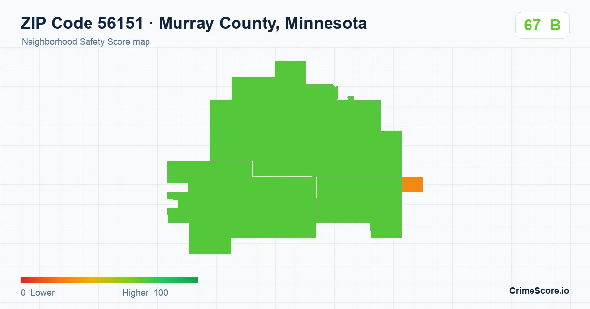 ZIP Code 56151 in Murray County, Minnesota neighborhood Safety Score map