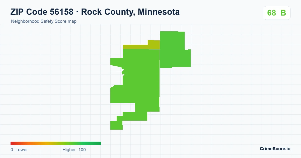 ZIP Code 56158 in Rock County, Minnesota neighborhood Safety Score map