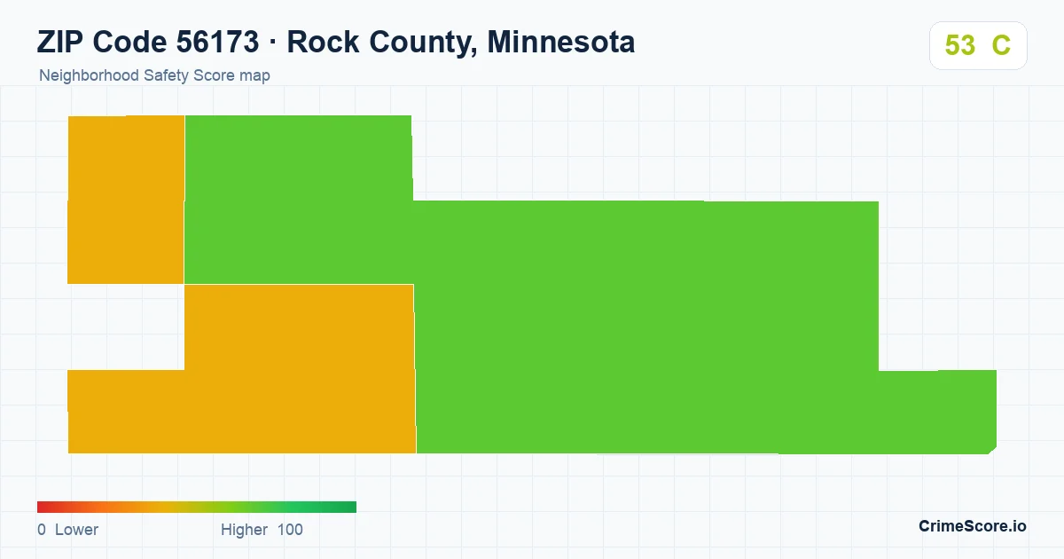 ZIP Code 56173 in Rock County, Minnesota neighborhood Safety Score map