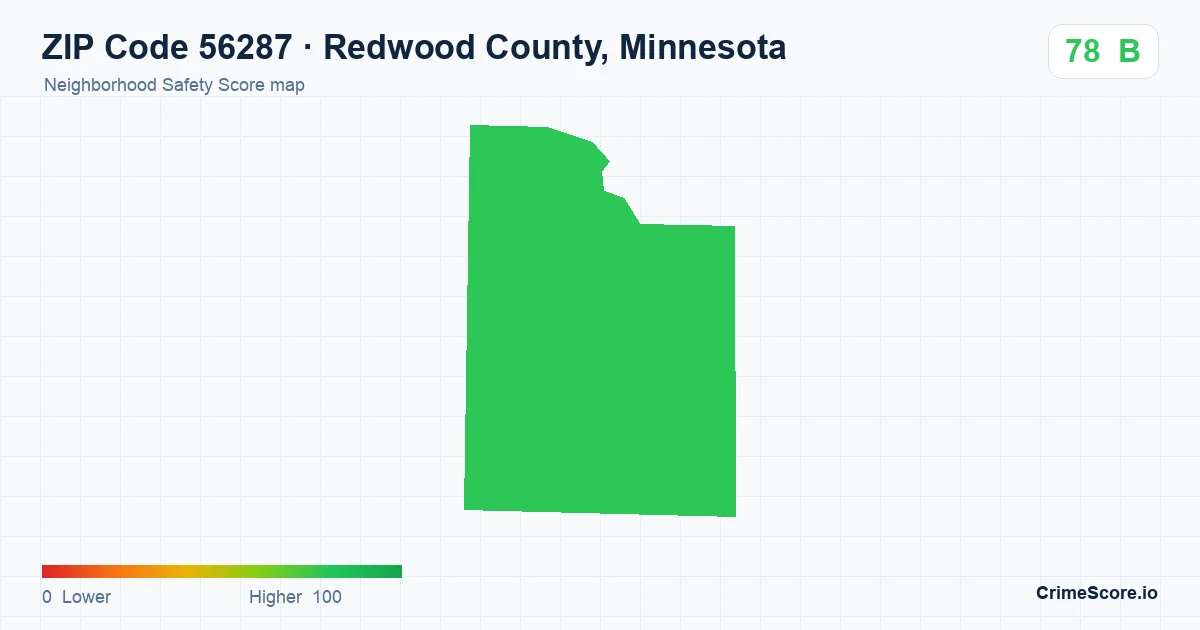 ZIP Code 56287 in Redwood County, Minnesota neighborhood Safety Score map