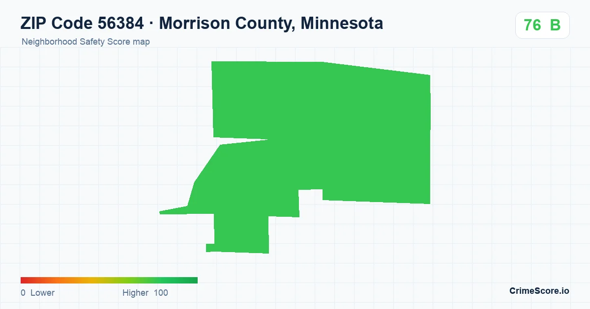 ZIP Code 56384 in Morrison County, Minnesota neighborhood Safety Score map